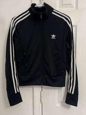 adidas Black Jacket with White Trefoil Accent
